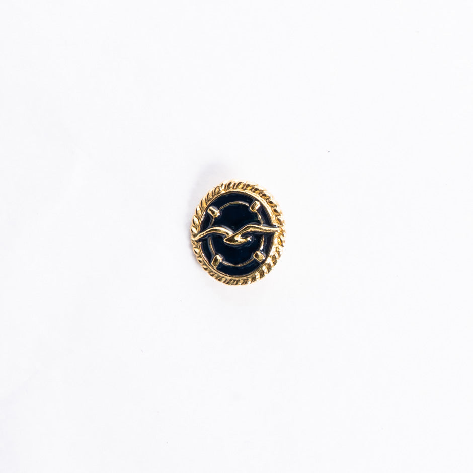 Small Round Nautical Themed Gold Button