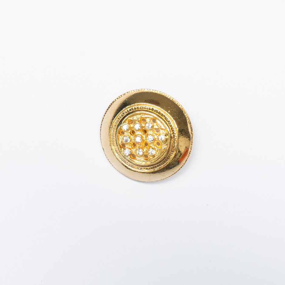 Round Diamanté Centre Gold Button