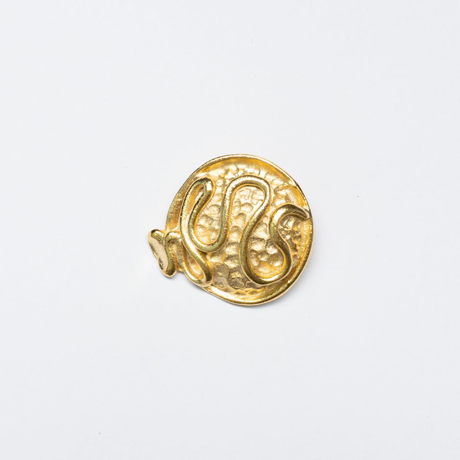 Large Round Gold Snake Button