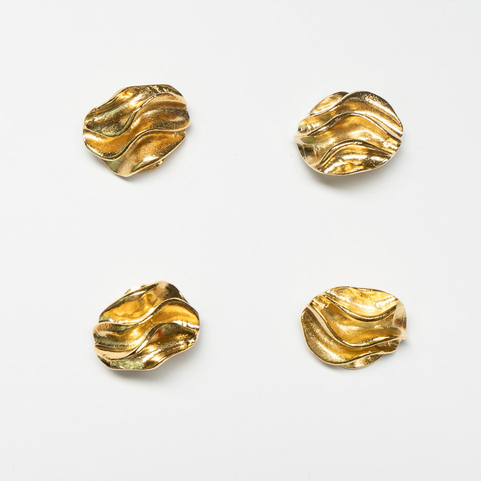 Round Gold Abstract Button