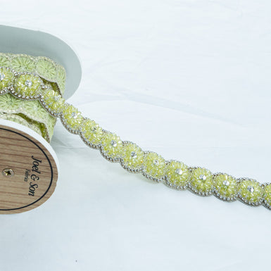 Mint Green Beaded & Diamanté Trim