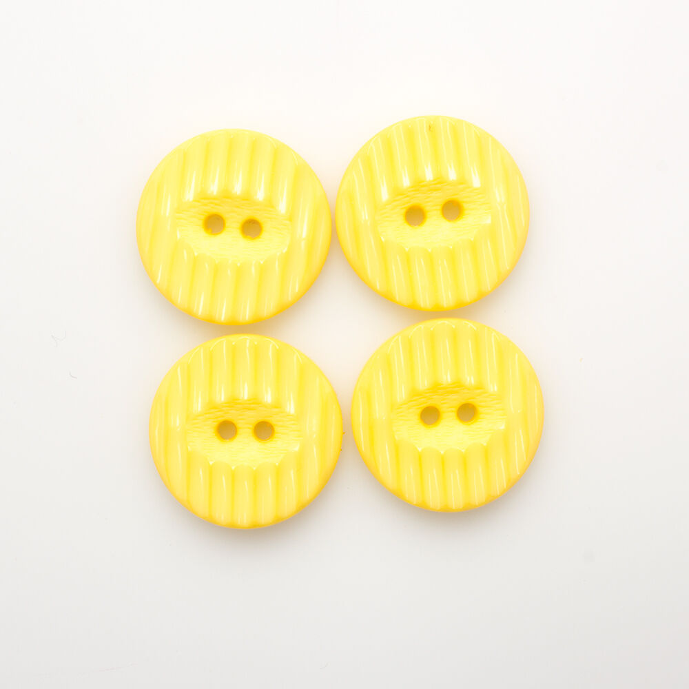 Yellow Ridged Button - Medium