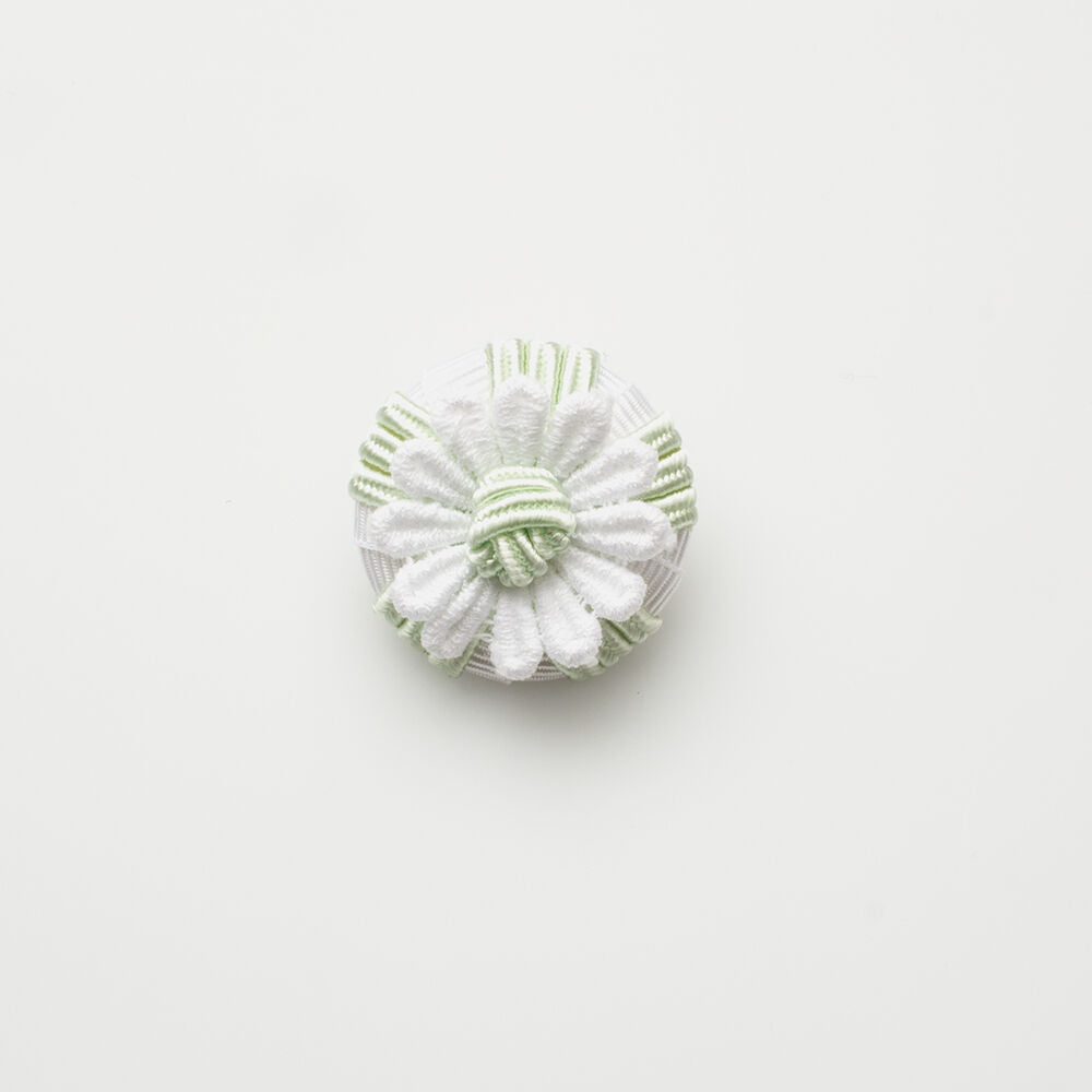 Mint/White Daisy Button - Medium