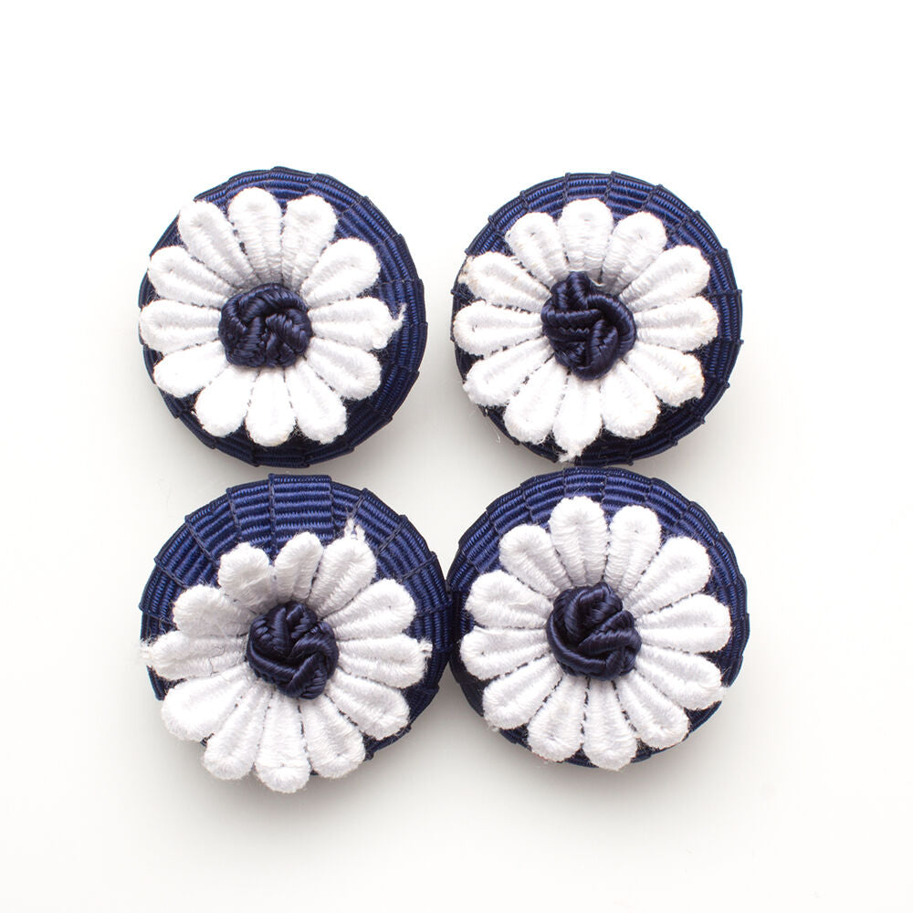 Navy Blue Daisy Button - Medium