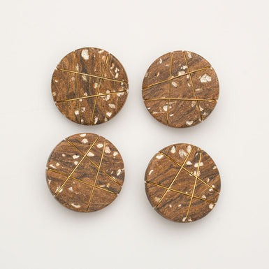 Large Brown Stone Effect Button