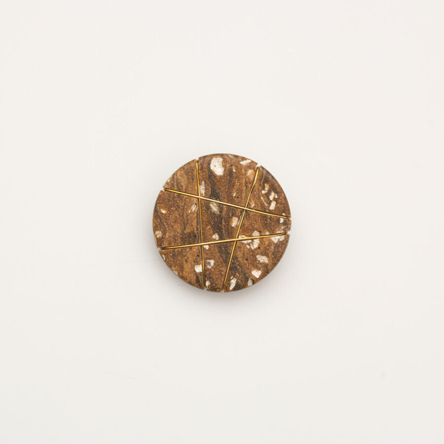 Large Brown Stone Effect Button