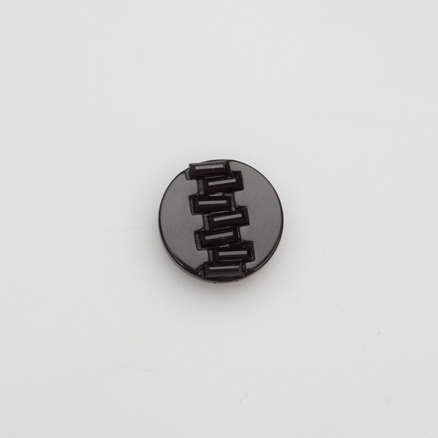 Medium Black Diamanté Button