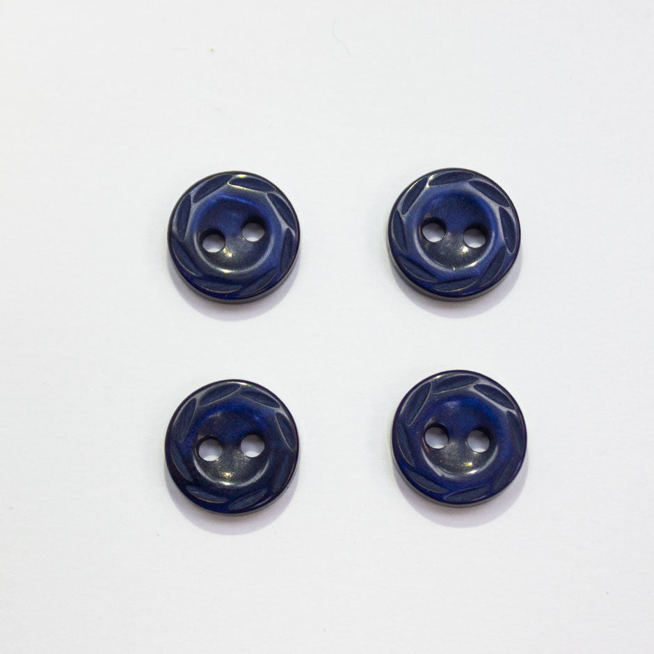 Navy Blue Engraved Shirting Button