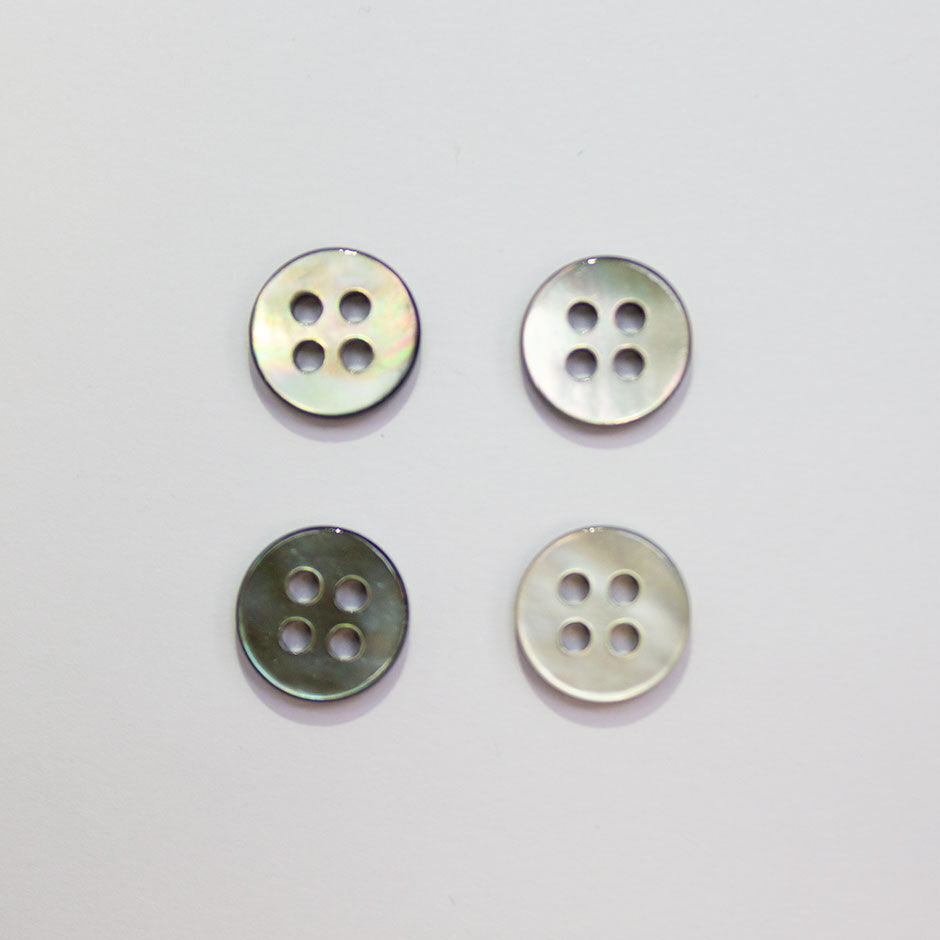 Grey 4 Hole Pearlised Shirting Button