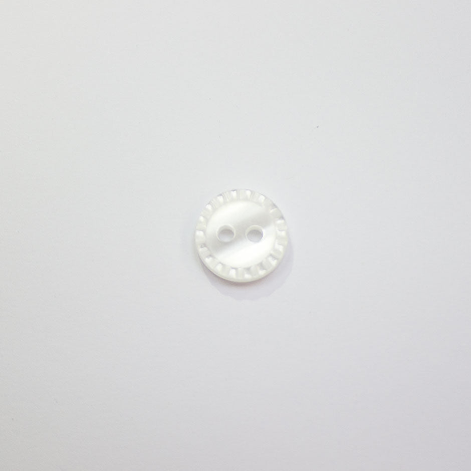 Ivory Fluted Edge Shirting Button