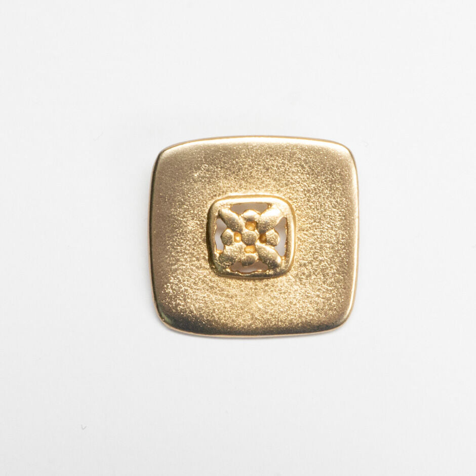 Large Gold Floral Centre Square Button