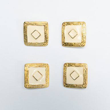 Square Ivory Centred Gold Toned Button