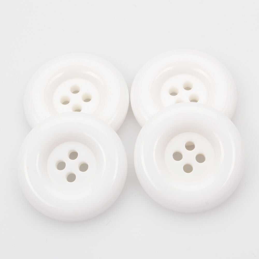 Ivory Round Plastic Button