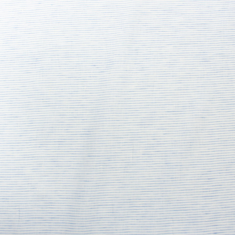 Soft Blue Striped White Pure Linen