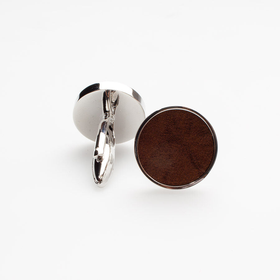 Brown Leather Cufflinks