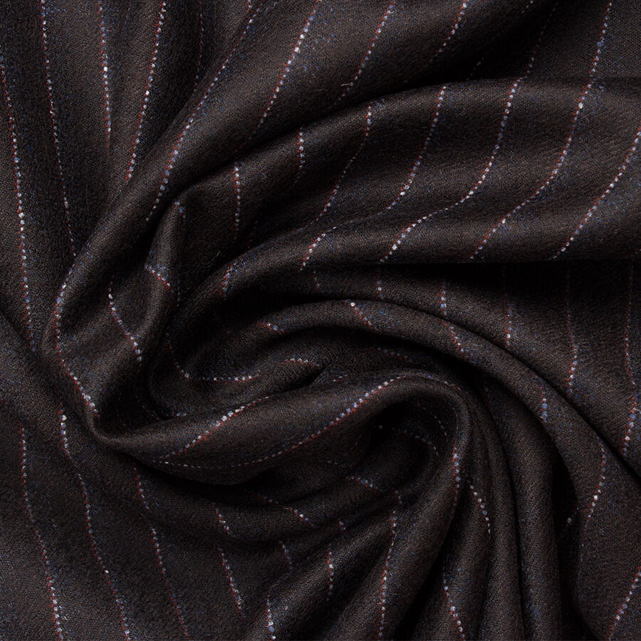 Dark Brown Pinstriped Wool Suiting (A 90cm Piece)