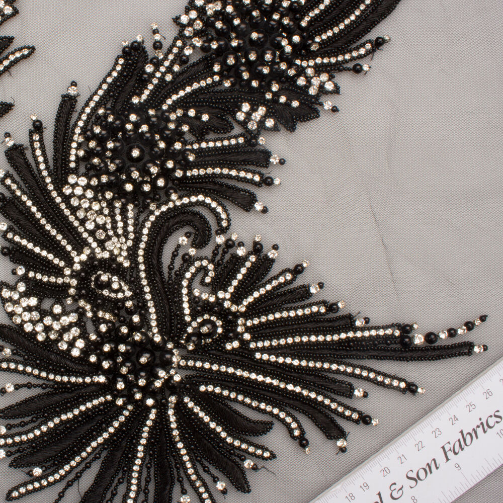 Black/Silver Diamanté Appliqué