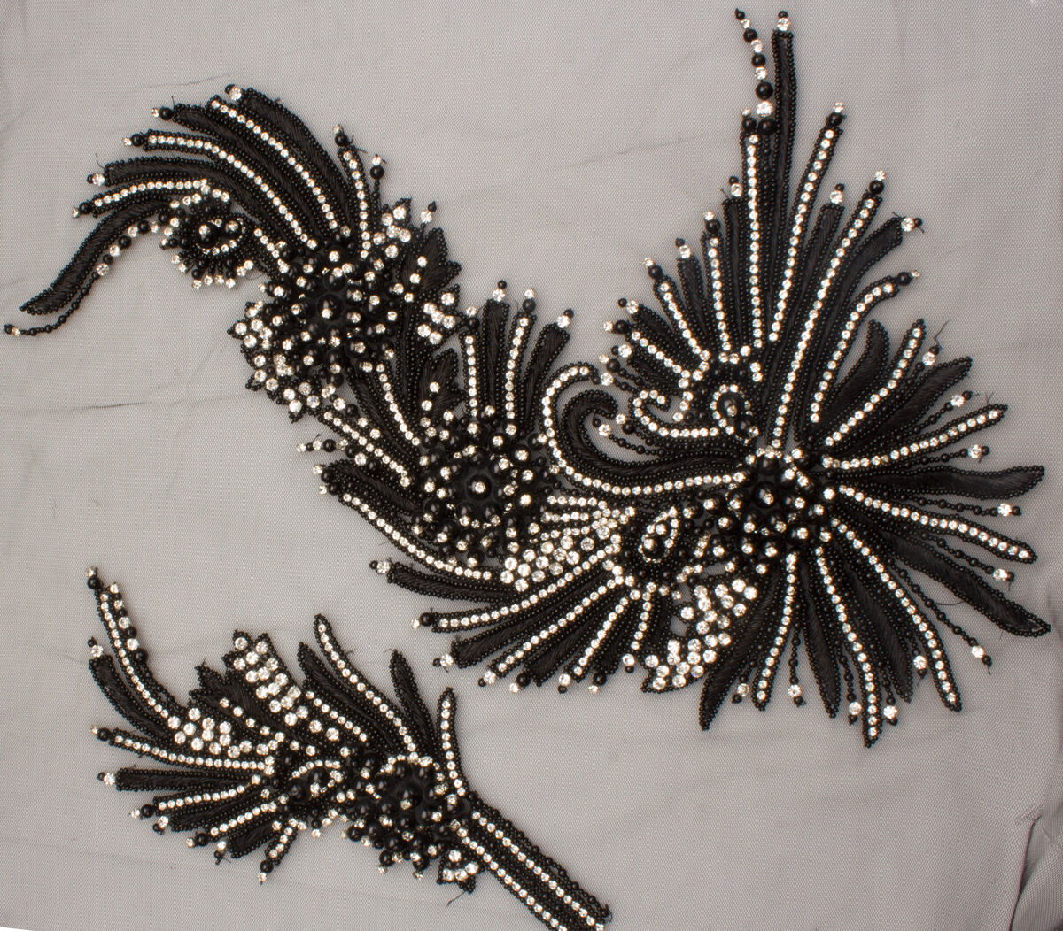 Black/Silver Diamanté Appliqué