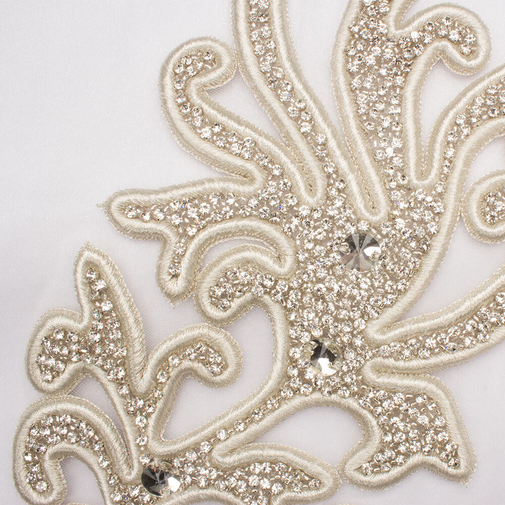 Cream/Silver Diamanté Appliqué