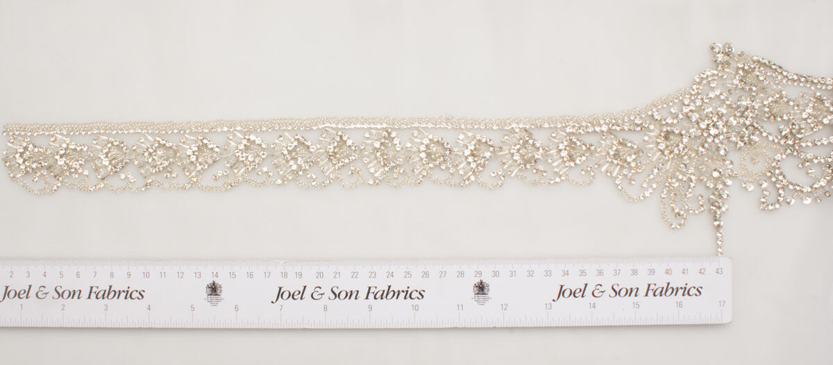 Ivory/Silver Diamanté Appliqué