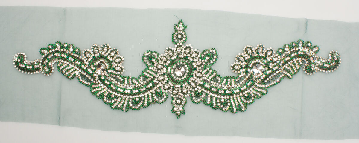 Green & Diamanté Appliqué