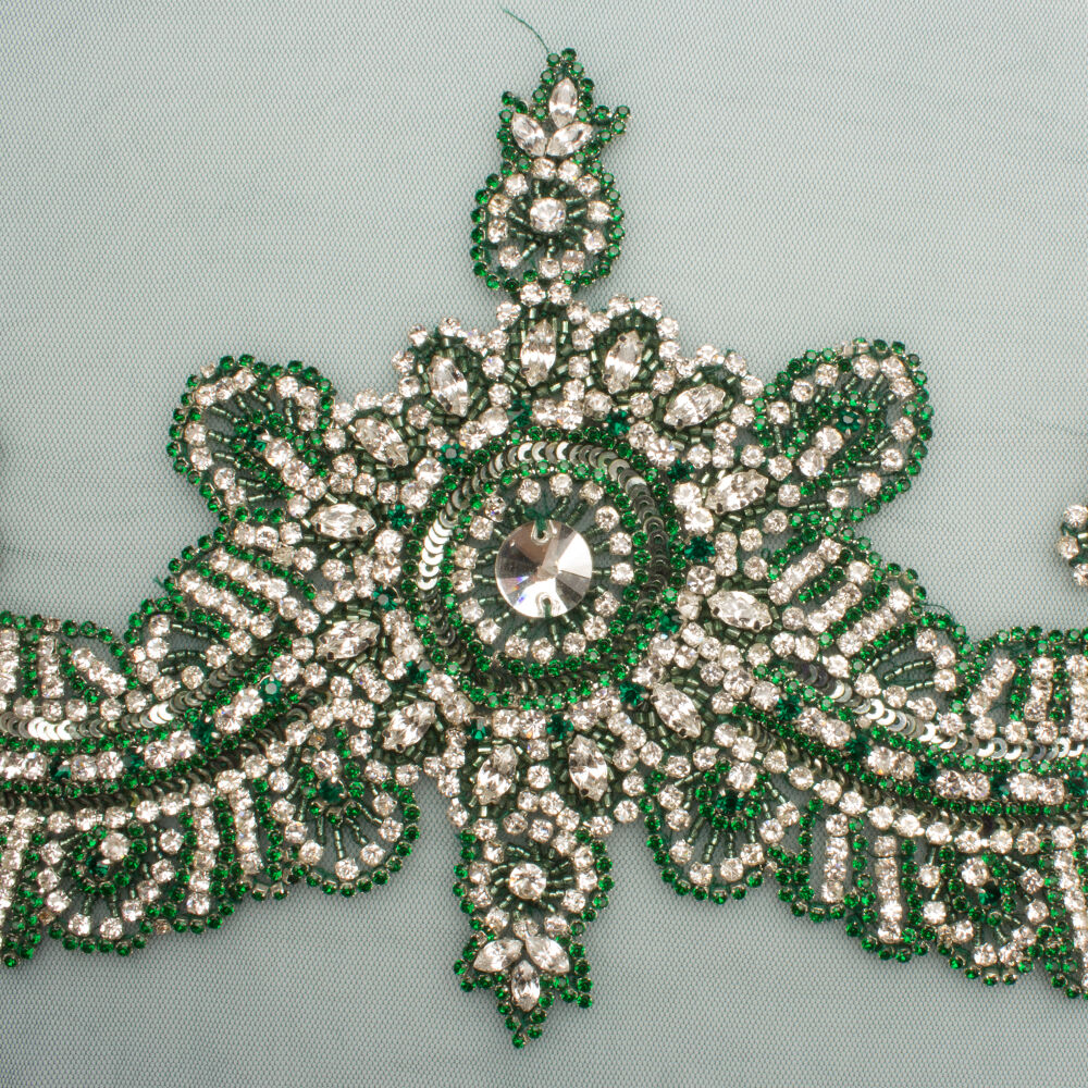 Green & Diamanté Appliqué