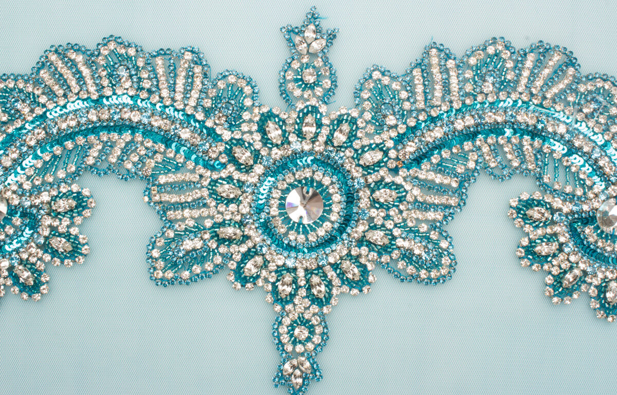 Turquoise & Diamanté Appliqué