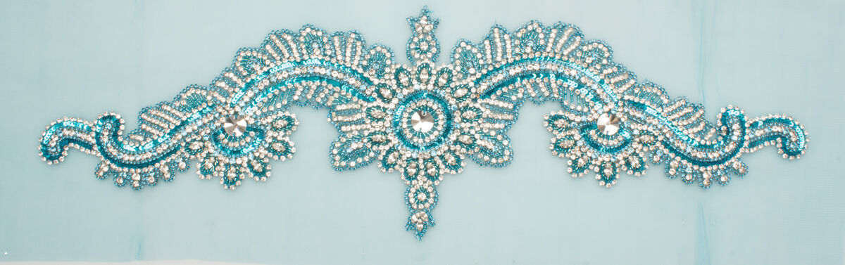 Turquoise & Diamanté Appliqué