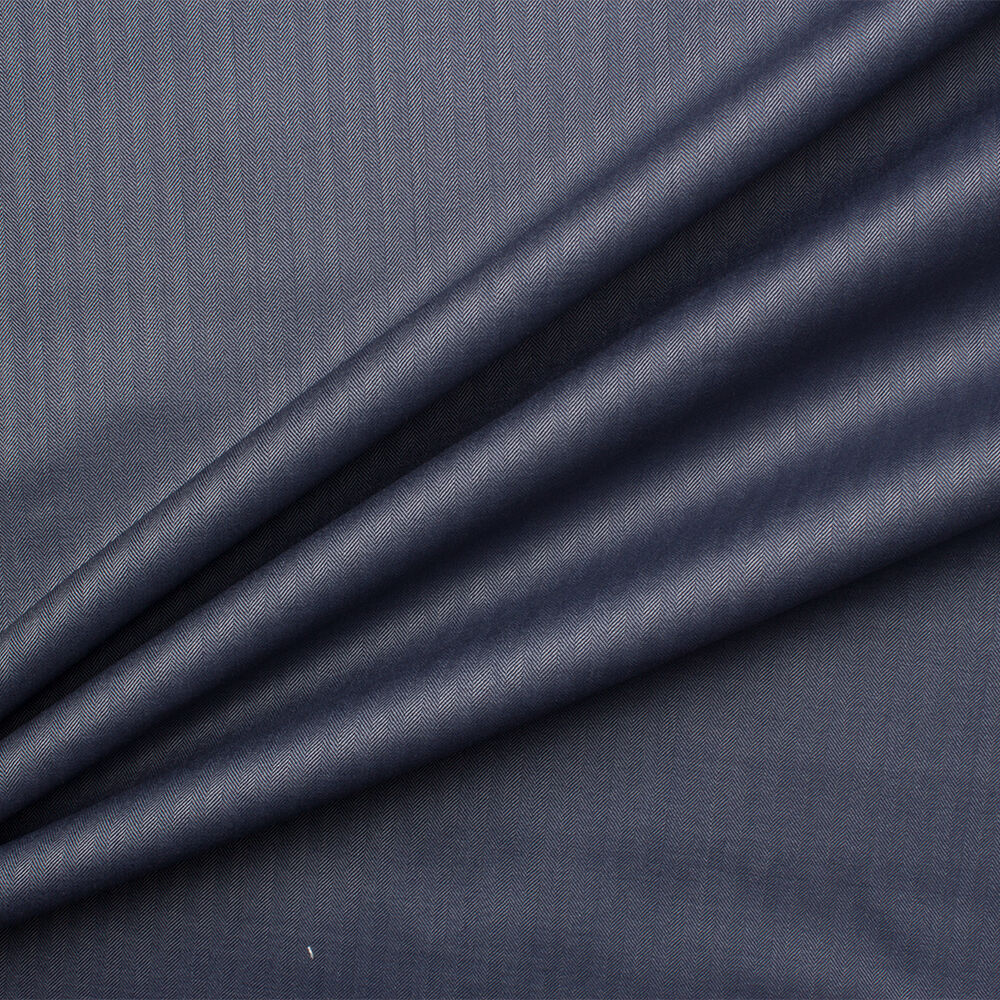 Blue Herringbone Superfine Wool Suiting (A 2.50m Piece)