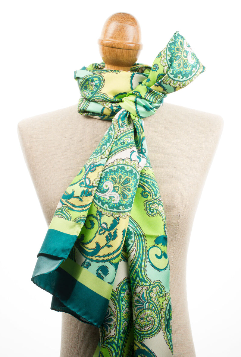 Printed silk-twill scarf