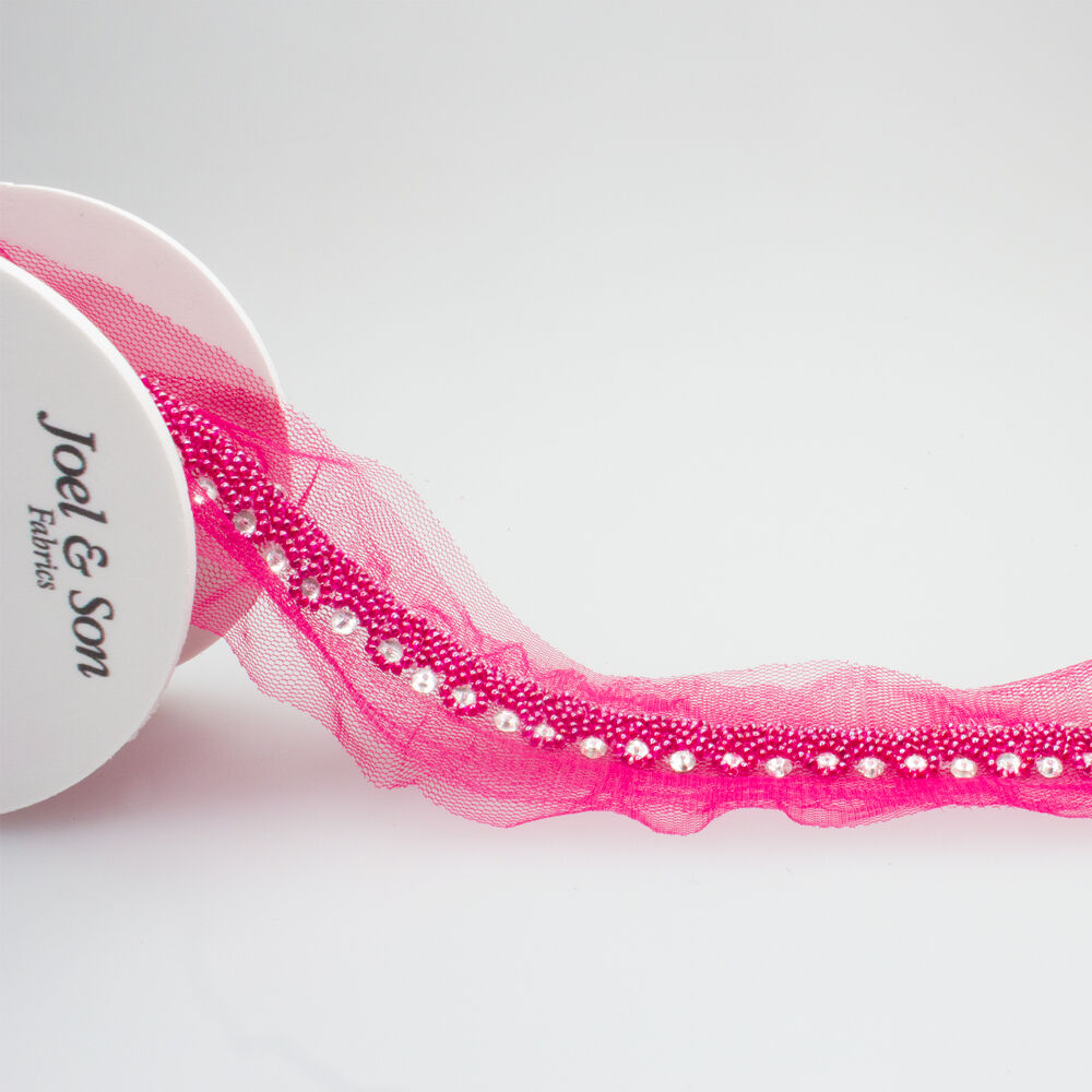 Fuchsia Pink Beaded Trim