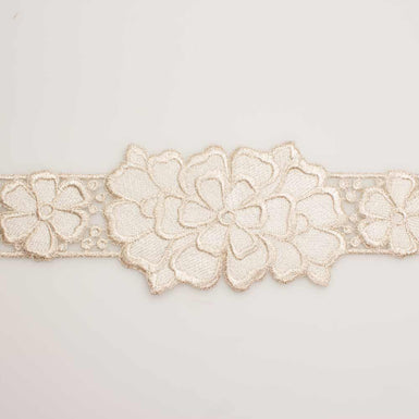 White/Silver Floral Guipure Trim