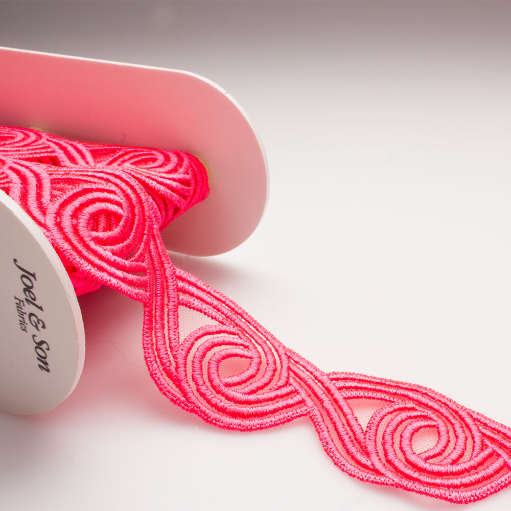 Neon Pink Embroidered Trim