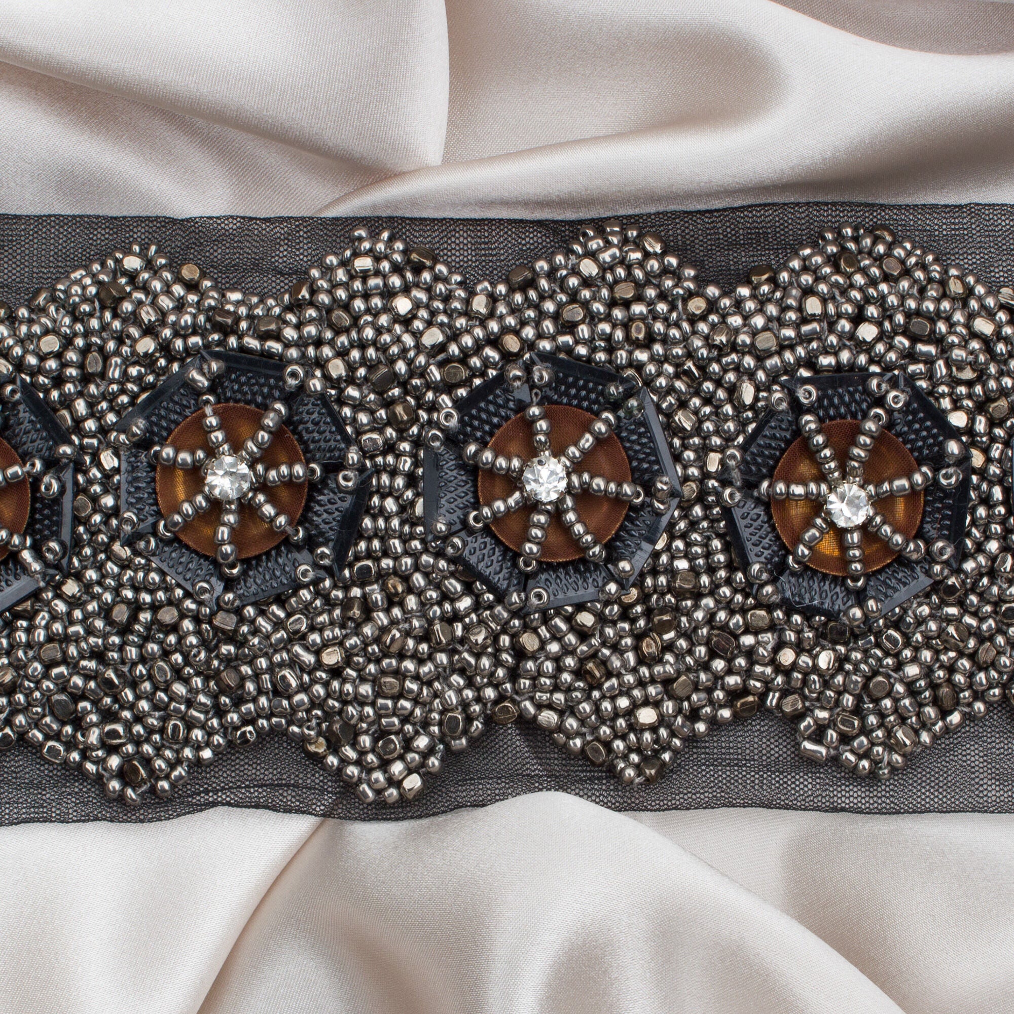 Black Hand Beaded Trim