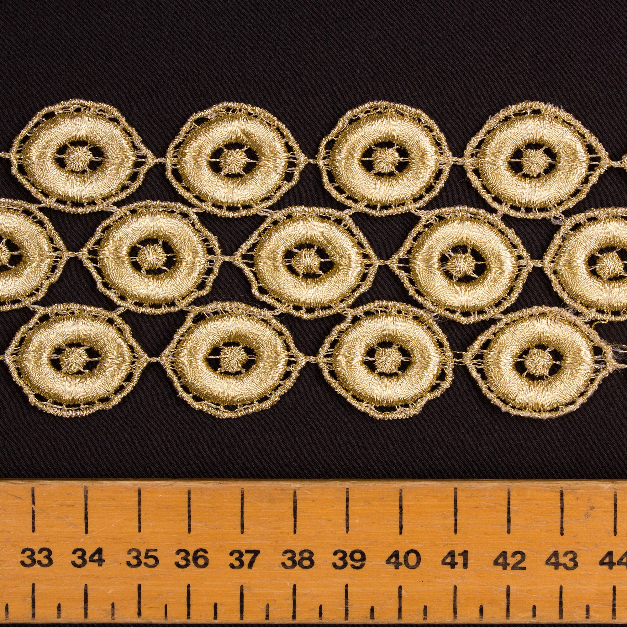 Gold Disc Guipure Trim