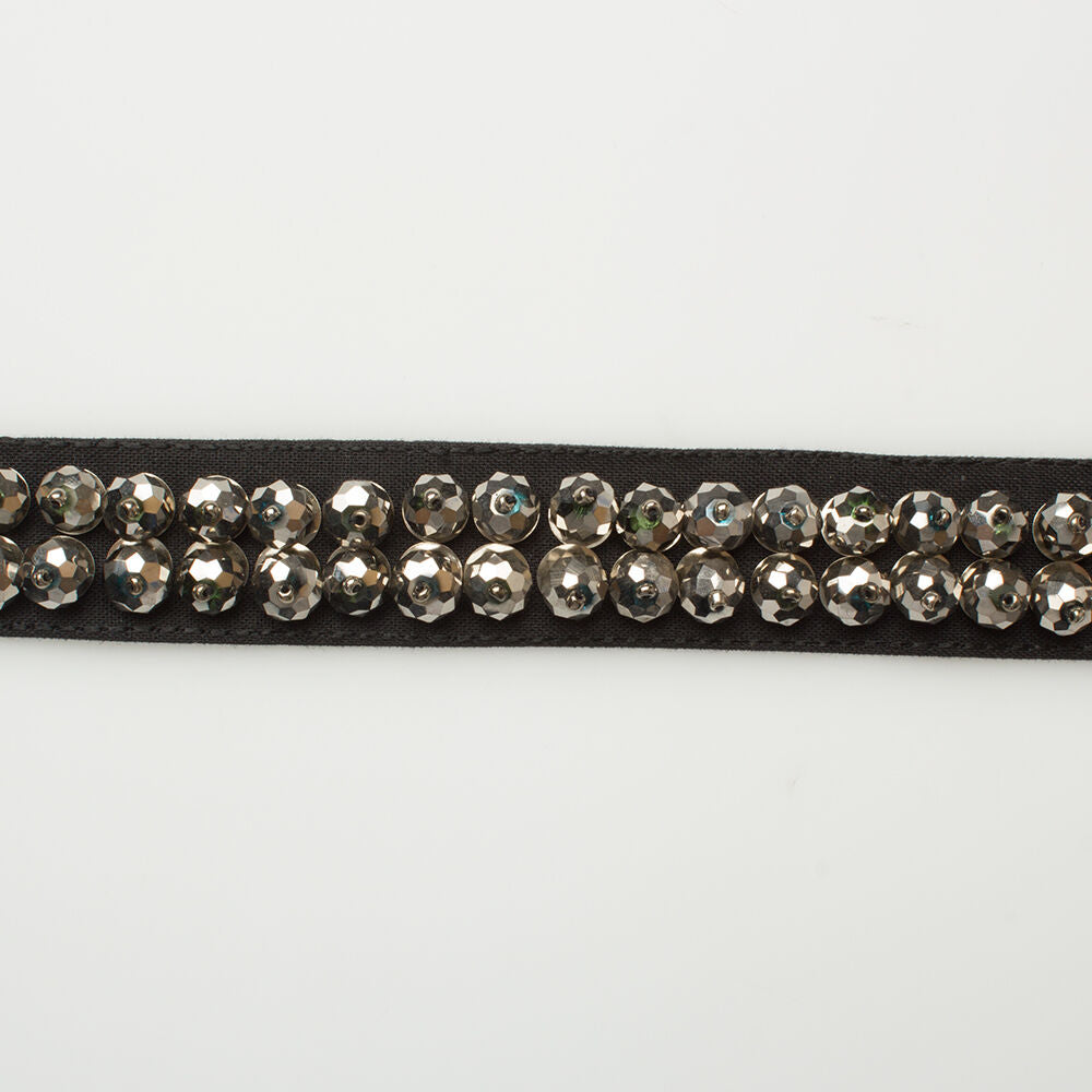 Pewter Bead Black Trim