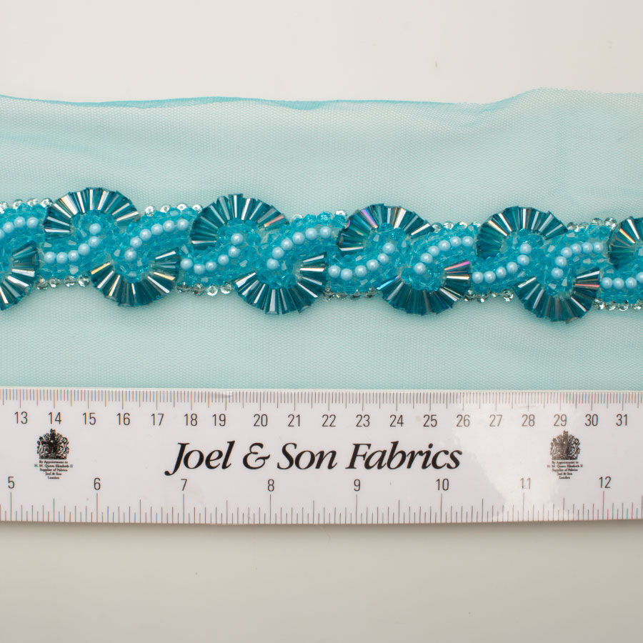 Turquoise 'Fan' Beaded Trim