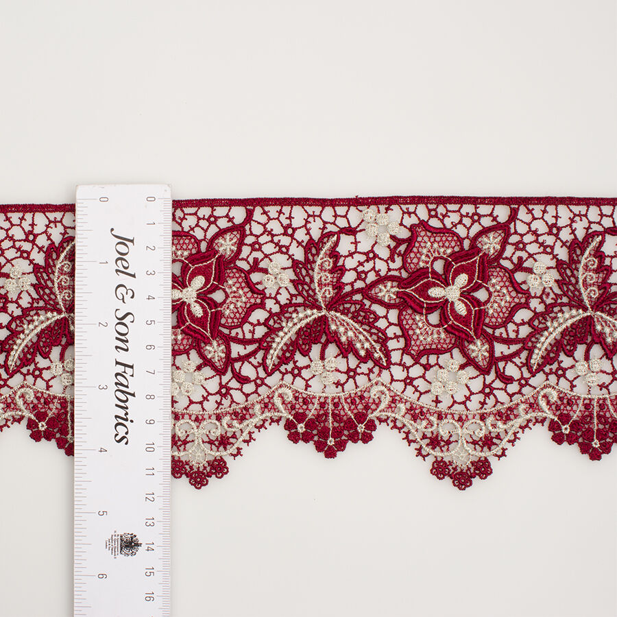 Bordeaux Metallic Guipure Trim