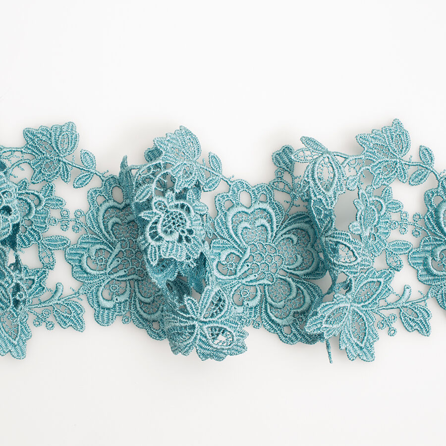 Turquoise Floral Guipure Trim