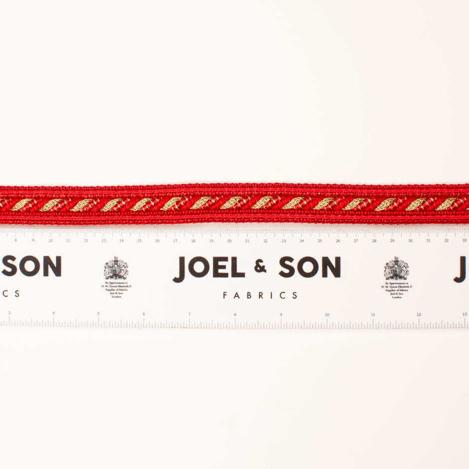 Red & Gold Metallic Wide Rope Trim