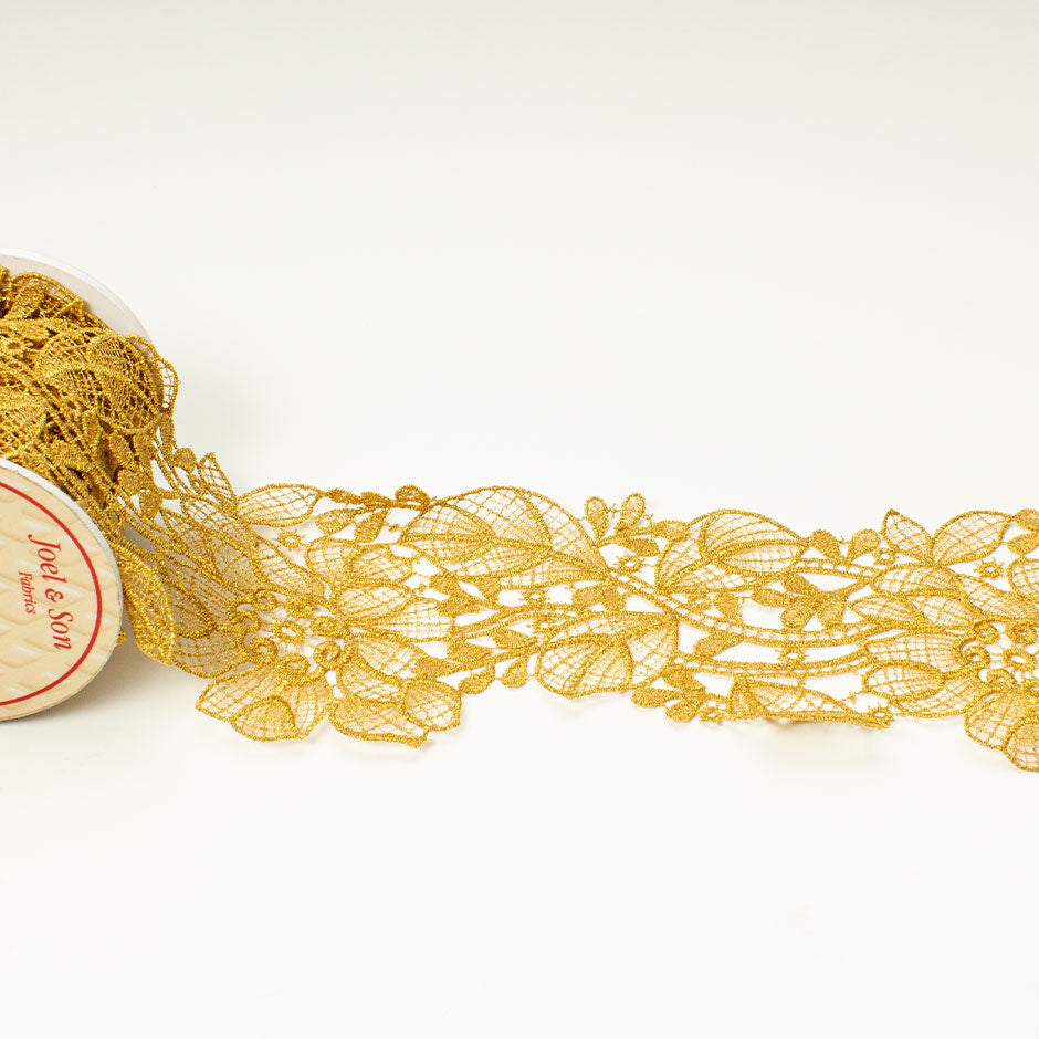 Bright Gold Metallic Guipure Lace Trim