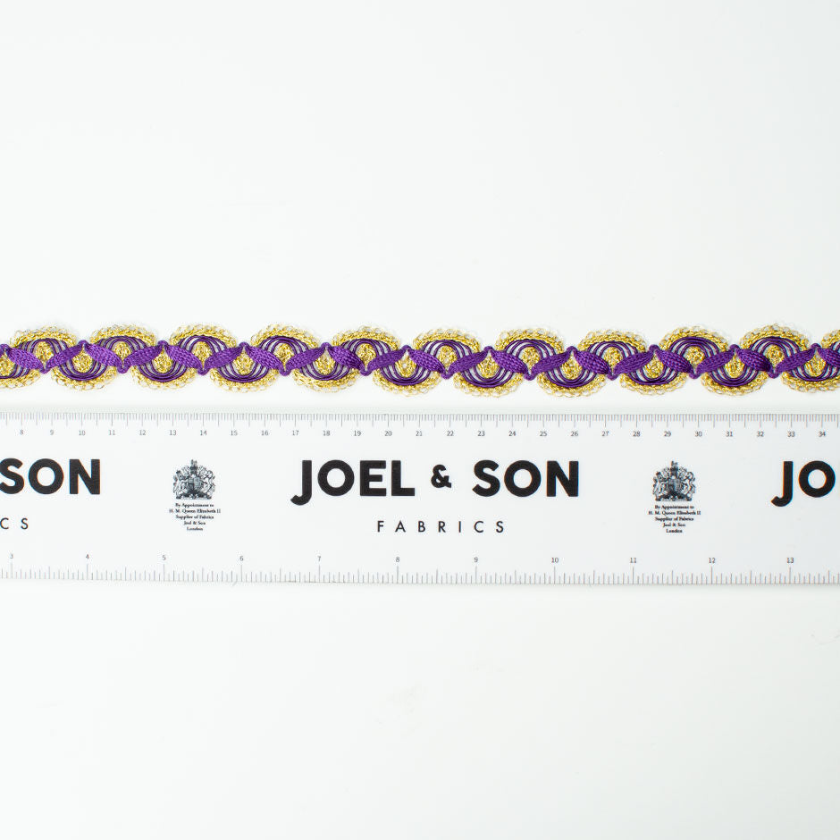 Purple & Gold Metallic Braided Trim