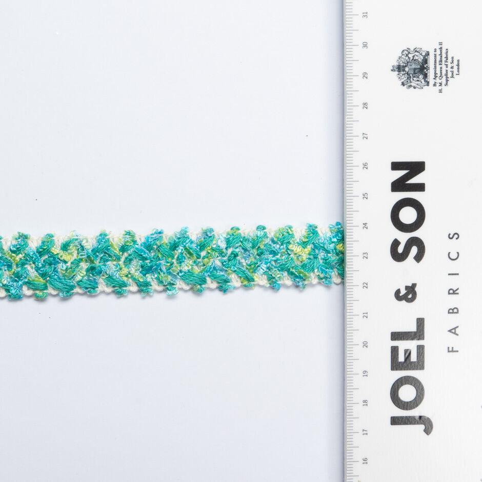 Teal Green & Blue Woven Trim