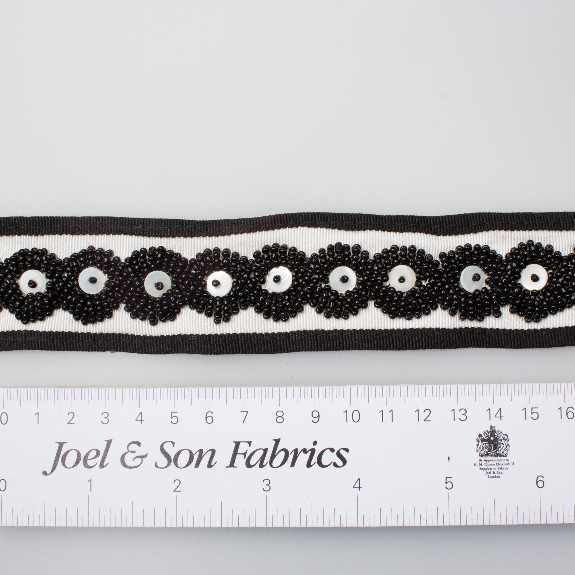 Black & Ivory Beaded Trim